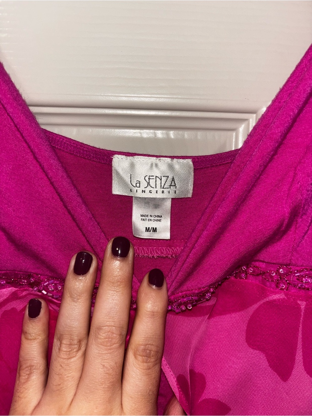 La SENZA Bright Fuchsia & Hot Pink Floral Slip - Picture 2 of 2